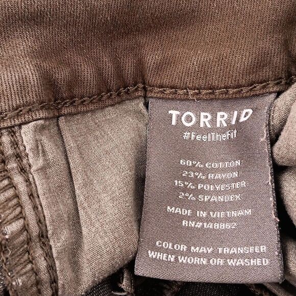 Torrid Super Soft Jeggings Five Pocket Olive Green - Picture 7 of 10